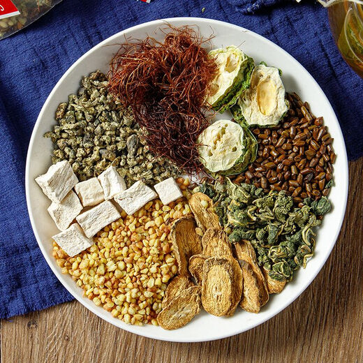 
Nanjing Tongrentang [authentic official store] Genuine kudzu root bitter melon mulberry leaves corn squid tea green money willow tea bitter tea drink by middle-aged and elderly people [real material/independent triangle bag] Corn wick bitter melon mulberry leaves tea [10 packs]