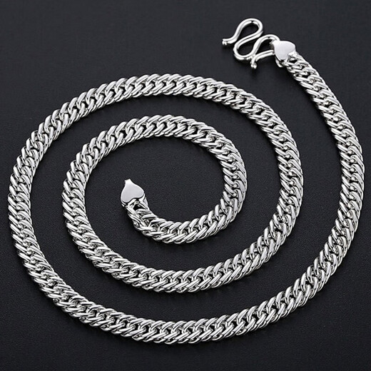 Xizhao Jewelry Platinum Necklace Horsewhip Necklace PT950 Widened and Large Simple Boss Chain Men's Plain Chain 52.02g Shipping in 1-10 working days