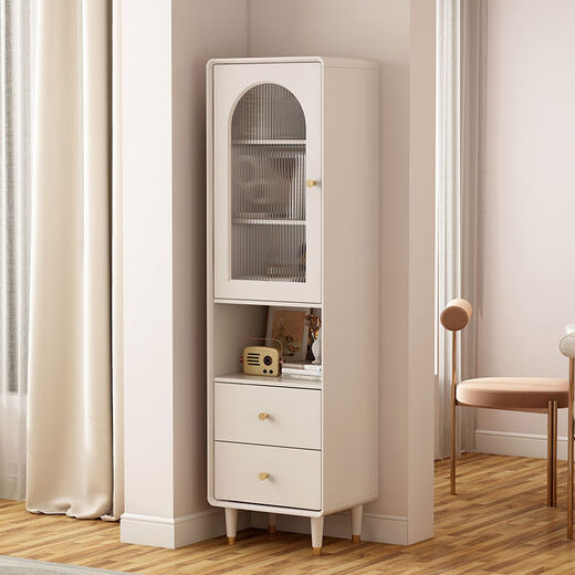 Bai Weitang französischer Sideboard im Cream-Stil gegen die Wand Modernes einfaches Wohnzimmer kleiner vertikaler Schrank Küchenschrank Aufbewahrung Sideboard Kleine Wohnung NT753 Multifunktions Bücherregal Lieferung und Installation
