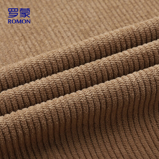 ROMON jacket men's autumn and winter lapel comfortable top business casual corduroy jacket men 2422 black thickened 3XL