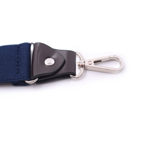 Yufan men's strap suspender pants clip fixture extended and adjustable business formal wear back non-slip suspender solid color clip three-clip hook buckle leather head-black