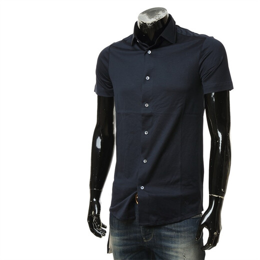 ARMANI/阿玛尼 EA 男士棉质修身弹力短袖衬衫 8N1CG0 1JUVZ 白色 100 2XL