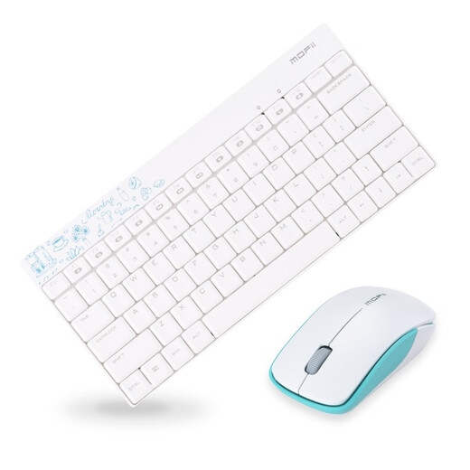 Skyscraper (Mofii) X210 Xinyue Edition Wireless Keyboard and Mouse Set Office Keyboard and Mouse Set Portable Computer Keyboard Laptop Keyboard All-in-one Blue and White