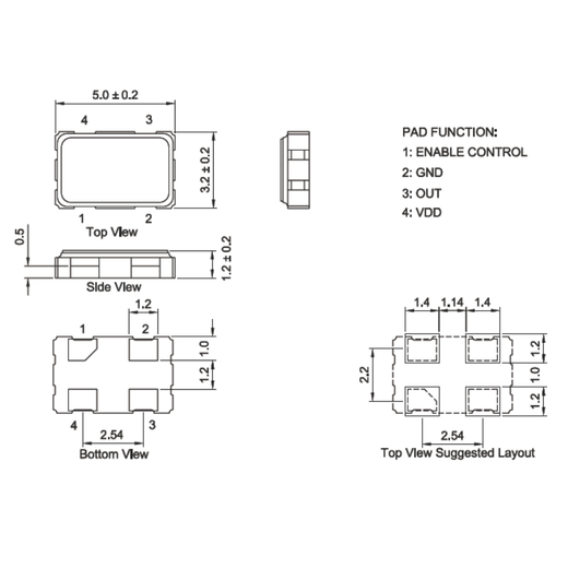 Lanshi SMD active crystal oscillator 90MHZ (10 pieces)
