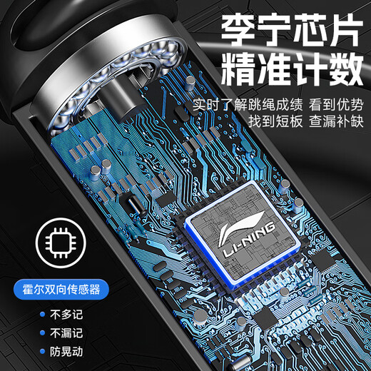 Li Ning (LI-NING) Seilloses Springseil, spezielles Fitnessmodell zur Gewichtsreduktion, professionelles Fettverbrennungs-Männerzähl-Elektronik-Big-Ball-Seil mit negativer Schwerkraft