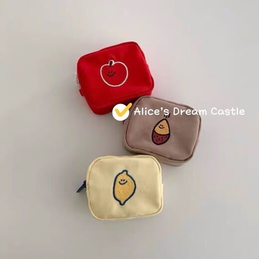 Sac de maquillage à lèvres Qindu Ins Coin Sac à lèvres mignon Sac de carte de cartes Fresh Girls Sac de rangement Céron Broidered Coin Wallet
