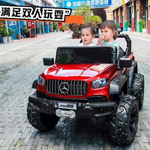 Travail Baby Double-Person Children's Electric Car Big G Great à quatre roues Adult Adult Remote Control Off-Road Treasure Kids Toys Car Cadeau d'anniversaire Paint Rouge: Roue souple + Fonction complète à quatre roues motrices + siège en cuir