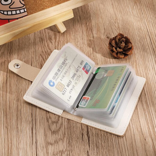 Chajin Simple Kitten Card Bag Cute Girl Small Certain Document Bag Large Capacity Multi-Card Card Clip Ins Driver's License Coin Wallet Bag Simple Kitten 26 Cards