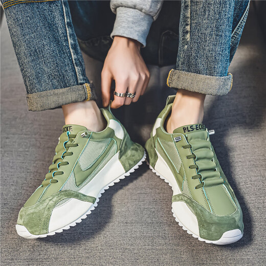 MVPBOY running shoes men's new spring versatile casual sports shoes men's bottom bag dad's shoes breathable mesh shoes men's shoes Sunshine C681 green 40