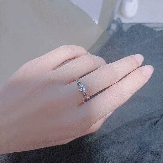 RHM platinum green silk platinum couple's ring platinum moissanite diamond ring proposal engraved Valentine's Day gift for girlfriend Wanqingsi platinum couple's ring + certificate + gift box