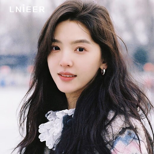 LnieerS999 Pure Silver Needle Zhang Ruonan's Same Style Earrings Circle Earrings Women's Light Luxury Niche Earrings High-end Autumn and Winter Earrings Geometric Circle Earrings 999 Silver Needle