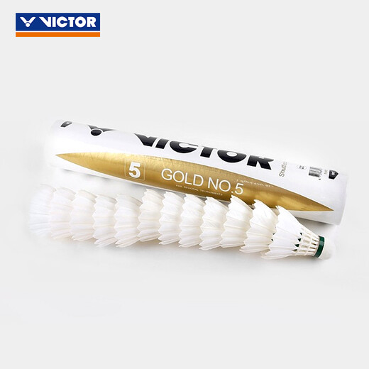 威克多（VICTOR）黄金一号羽毛球12只装耐打稳定鸭毛 胜利金黄比赛用球俱乐部训练 77速 金黄5号 1筒