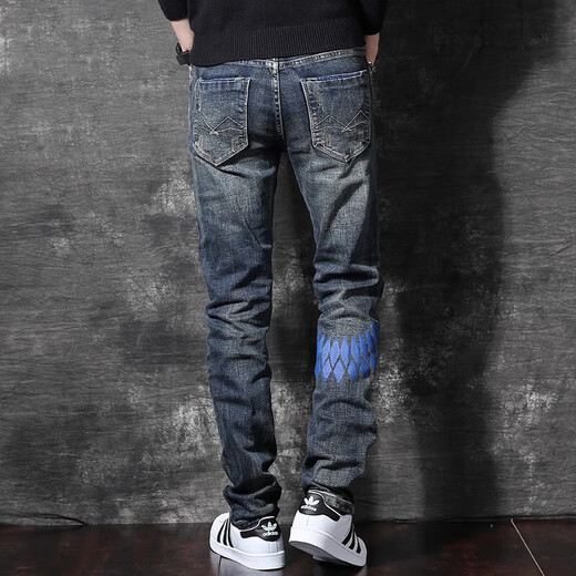 Cotton American Retro Retro Heavyweight Jeans Herren Spring Neue High-End-Marke Komfortable lose Hosen Männer 1048 Schwarz Größe 28