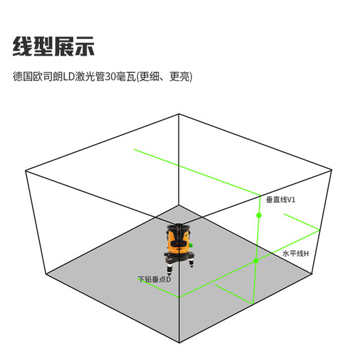 莱赛激光水平仪绿光2线LSG671红外线标线仪高精度两平水仪室内外强光打线 升级款671双电池【2线3点】
