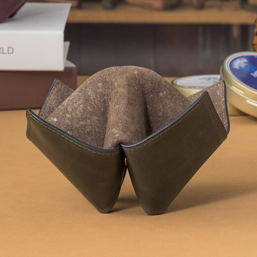 沙芬（SAVINELLI）意大利沙芬烟斗架进口东南西北折纸M674四斗位皮质烟斗架男士礼品 鳄鱼-磨砂咖