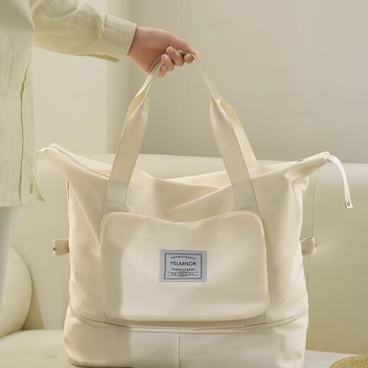 Bolsa de viaje de corta distancia xingxi para mujeres Bolsa de equipaje portátil de gran capacidad para bolsas de almacenamiento de la bolsa de entrega para viajes de negocios de viaje de viaje portátil Bag White [plegable + expandible]