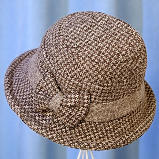 Roasted summer middle-aged and elderly hats for women in autumn and winter mother woolen top hat thickened grandma cloth basin hat spring and autumn casual fisherman hat khaki (wool style) equal size