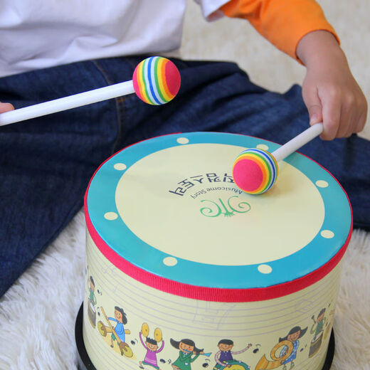 Beimuhui infant early education music toy Orff musical instrument percussion drum children's intellectual toy 1-2-3-4 years old Korean version percussion drum (including 2 hammers)