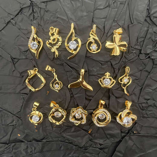 Junkiss 18K gold pendant women's gold necklace single pendant single gold clavicle chain single pendant without chain 18k gold (small waist 0.3cm) special price