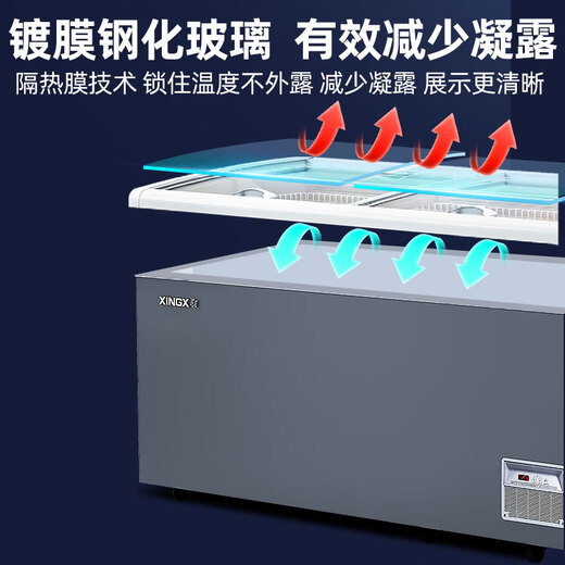 
Xingxing (XINGX) display cabinet refrigerated fresh storage cabinet fully refrigerated freezer commercial supermarket store ice cream fresh meat seafood horizontal combination cabinet [deepening model/front and rear sliding door] level 2 energy efficiency 1.9M丨Automatic frost丨719YQA-E
