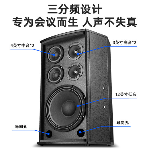 Xianke conference room audio equipment complete set combination home theater KTV music school training special system Bluetooth amplifier microphone all-in-one wall-mounted stage speaker K5V four 12-inch audio set two microphones two goosenecks (220-450 square meters