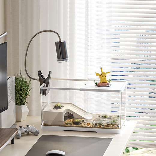 Pamper your turtle tank, eco-tank, pet breeding box, fish tank, plastic transparent newt, special for crawling pets, white model