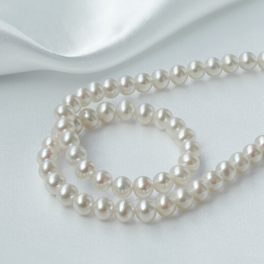 Pearl Queen S925 Silver Freshwater Pearl Necklace 6-7mm Nearly Perfect Round Extremely High Light Clavicle Necklace Birthday Gift for Girls