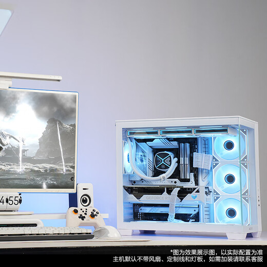 ASUS family bucket AMD R7 9800X3D/RTX5080 pure white complete machine assembly computer e-sports game console DIY Neptune Fubuki learning computer complete machine 1 R7 9800X3D+ integrated display host