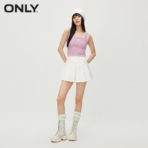 ONLY夏季气质百搭修身刺绣短款吊带针织衫女|12343H003 C32 薰衣草粉色PINK LAVENDER XS 155/76A