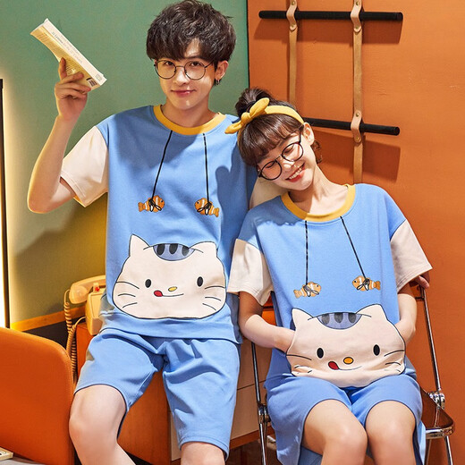 Mobeihai pareja pijama para mujeres en el verano dibujos animados de manga corta lindo verano para hombres de tallas para hombres de tallas para el hogar de tallas de tallas