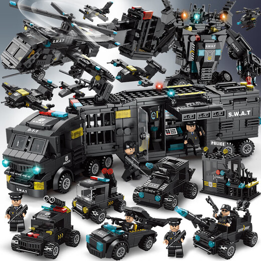 Kompatibel mit Lego Car Tank Toy Mecha Mecha Special Police Children's kleine Partikel Bausteine Jungen versammelten Geburtstagsgeschenke Iron Empire Tank Alliance 43 Stile