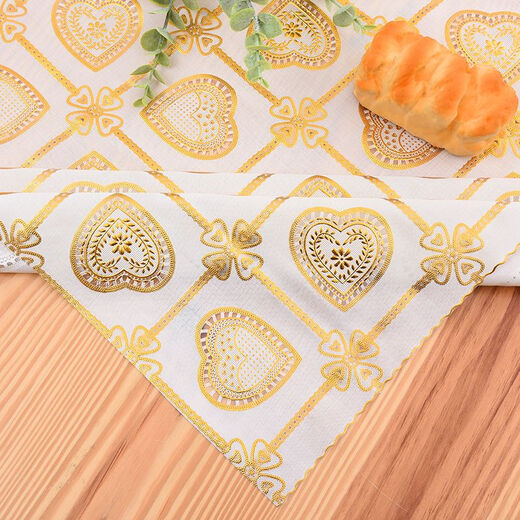 Yudou coffee table tablecloth waterproof, anti-scald and anti-oil dining table mat TV cabinet tablecloth tablecloth plastic bedside table cover rectangular peacock gold flower 135*220cm