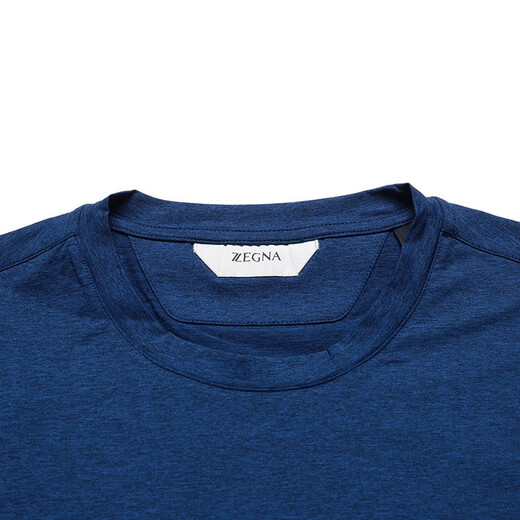 
Zegna Men's Nylon Round Neck Short Sleeve T-shirt Men's Gift Men's VZ332 ZZ673 B97 Dark Blue XS