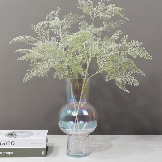 Fantasiefarbe transparent leichte Luxusglas Vase Ornamente Modell Zimmer Wohnzimmer Couchtisch Esstisch Esstisch Blume Arrangement Dekoration 3886 Blumenvase