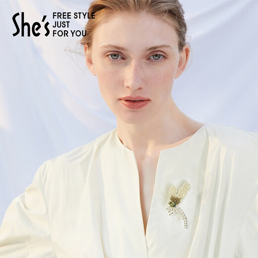 She s Qianzi romantic life home aesthetic handmade DIY Monet floating green shadow dragonfly brooch handmade material package gift box light green D0