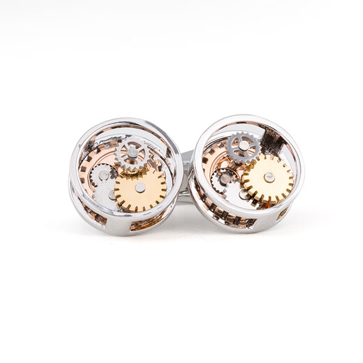 William Milton British -style mechanical gear sleeve buckle male light luxury custom suit sleeve -nail French gift silver