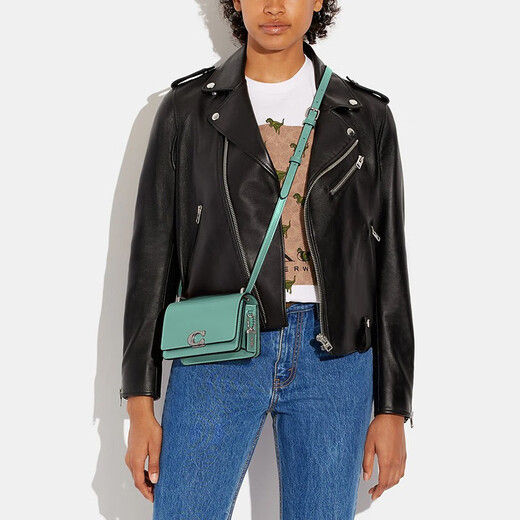 Coach Bandit Crossbody Damen Crossbody Bag Einfacher und modisches Flip-On-Umhängetasche Geschenk CD724 Blau Grün