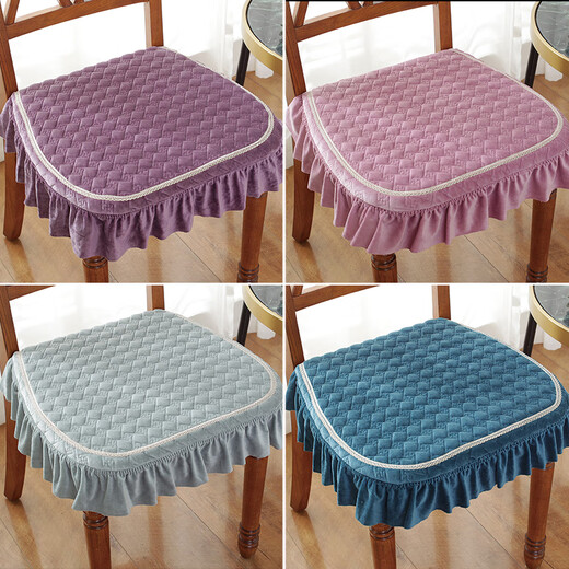 Frangomu cushion home dining chair cushion chair butt cushion winter thickened non-slip European dining table and chair cushion stool cover seat cushion Nimilan-coffee 43X45cm universal size single piece