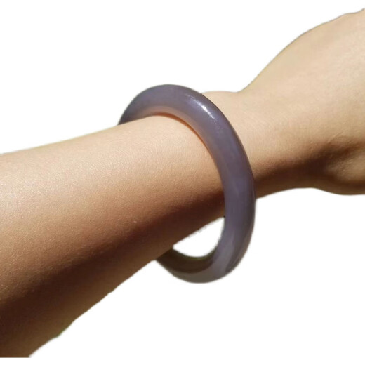 
Red Shadow Hetian Jade Purple Bracelet Qinghai Old Smoke Purple Jade Round Bar Bracelet Smoke Gray Jade Bracelet Women's SN3524 Inner Diameter 51-52 Recommended 70-80Jin [Jin equals 0.5 kg]