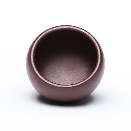 Hidden Pot World Yixing Purple Clay Tea Cup Original Mineral Purple Clay Matching Pot Special Small Mouth Tea Cup Small Cup Master Cup Yuanbao Matching Cup Purple Clay Style Matching Cup