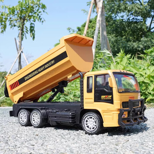 Symper Control remoto Aleación Volgada Volgada Volgada Simulación de camión de transporte Excavador de camiones de transporte Niños Electric Toy Car Boy Camión volquete de 9 vías [Versión de aleación] Una batería recargable