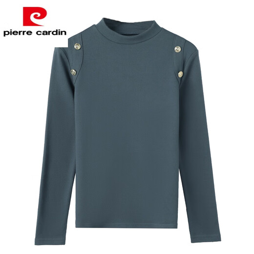 Pierre Cardin double-sided German velvet half turtleneck bottoming shirt for women 2025 new thickened velvet warm top with spring and autumn shirt white 2023/new/early autumn/early autumn/autumn style XL