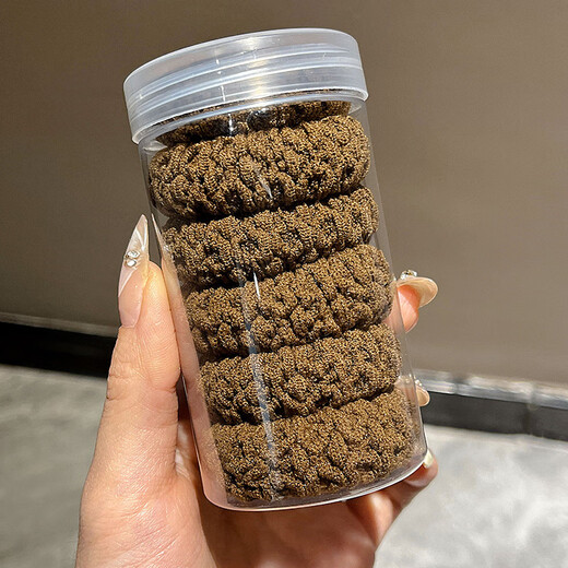 Jisenjia Filling丨Seamless High Elasticity Hair Rope Women's Thick and Durable High Ponytail Hair Tie 6 Mixed Color Cans