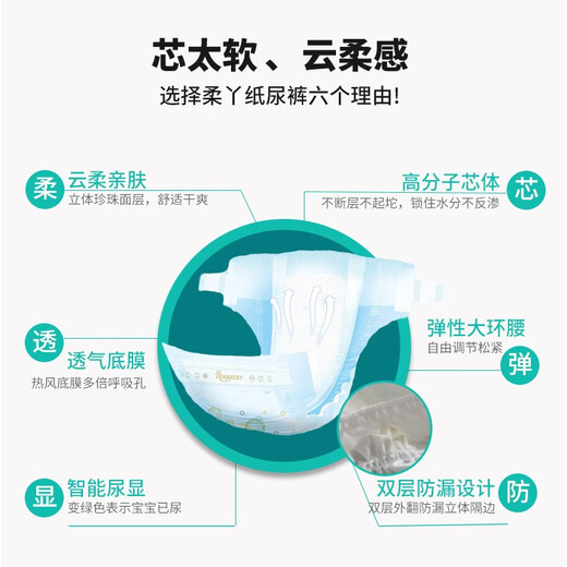 柔丫（rouya）芯太软拉拉裤全包式婴儿尿不湿超薄芯体一体裤宝宝成长裤有尿显 芯太软拉拉裤4XL码(40片)19kg上