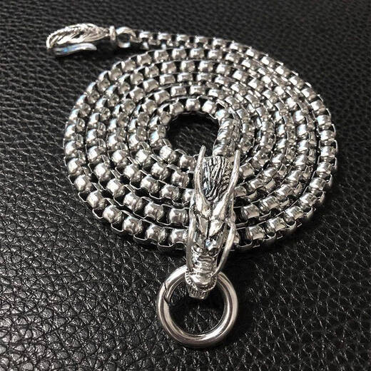 Simple jianyuenika self-defense necklace weapon self-defense keel whip self-defense whip titanium steel stainless steel chain self-defense hidden weapon silver (round chain with faucet) 1 meter long