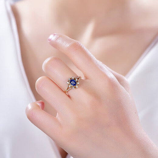 HEEKAIYI Ring Women's Sapphire Ring Luxury Jewelry Chinese Valentine's Day Birthday Gift for Wife and Girlfriend Selected Sapphire Ring (1.007ct/Selected Flawless)