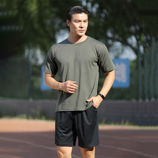 Sommer physischer Fitnessanzug Herren Kurzärärmelte T-Shirt Physical Fitness Training Anzug Schnelltrockner Anzug Arbeit Kleidung körperliche Fitness kurzärärmigem Anzug Militär Fan T-Shirt physische Fitness [Top] 175/92-96