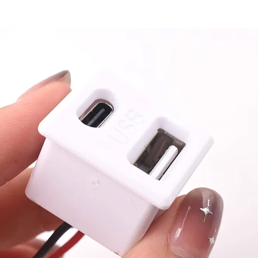 Type-c waterproof female socket with wire DIY repair data charging port test C welding wire glue injection double-layer USB socket TYPE-C 2P transparent light-emitting with nut dust cap PH2.0 line