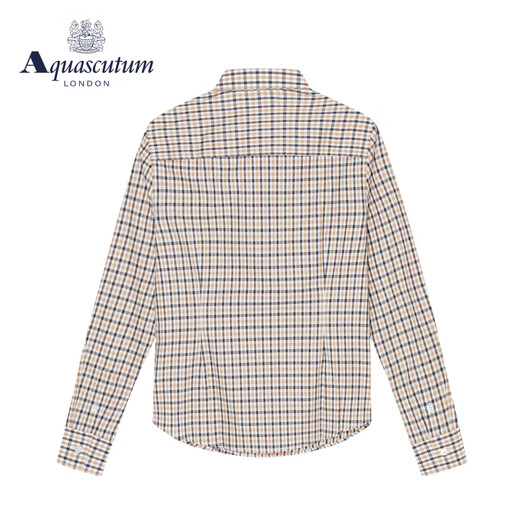 AQUASCUTUM/雅格狮丹秋冬新品女士格纹纯棉长袖衬衫Q4865W0031 卡其色83 M