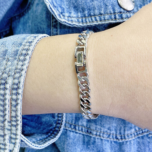 Cuibaofu Jewelry high-end platinum pt950 glossy side watch clasp bracelet, real gold men's bracelet bracelet, men's platinum, gold weight 34.46 grams, 7.5MM wide, 18cm long